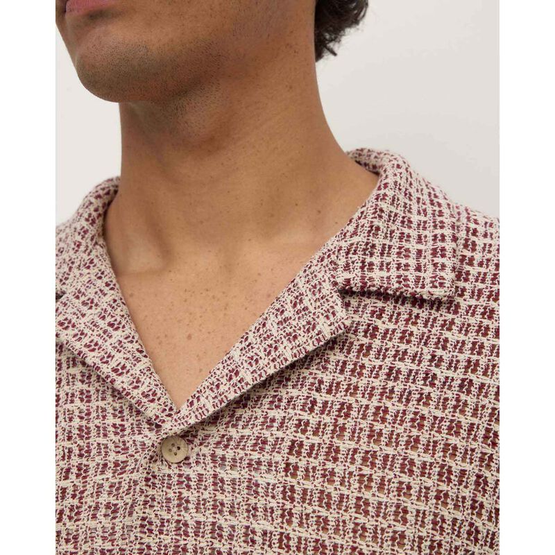 Assembly Label Watson SS Shirt Cream/Burgundy image number 2